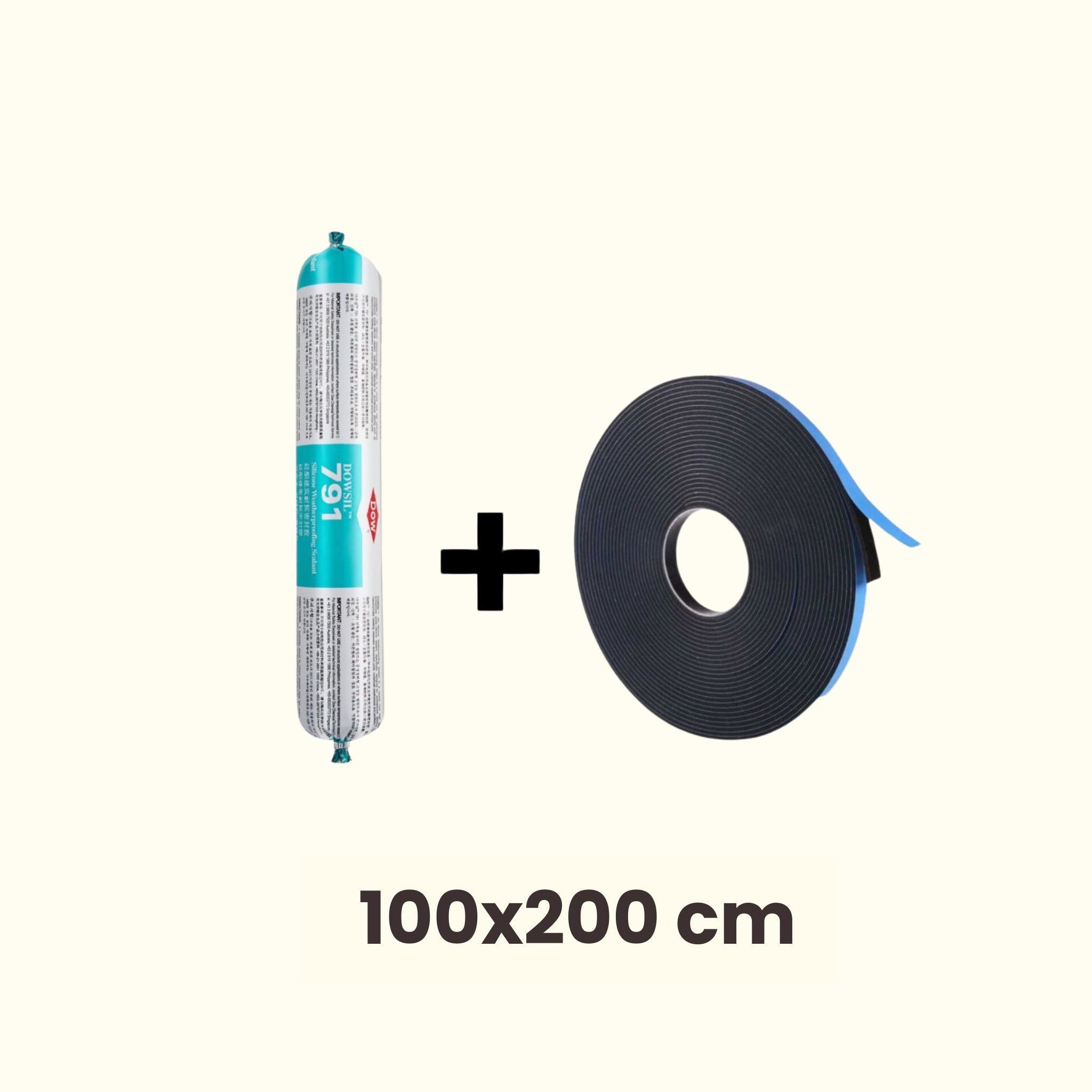 Installatie-pakket voor 1 x dakraam 100x200cm voor plat dak
