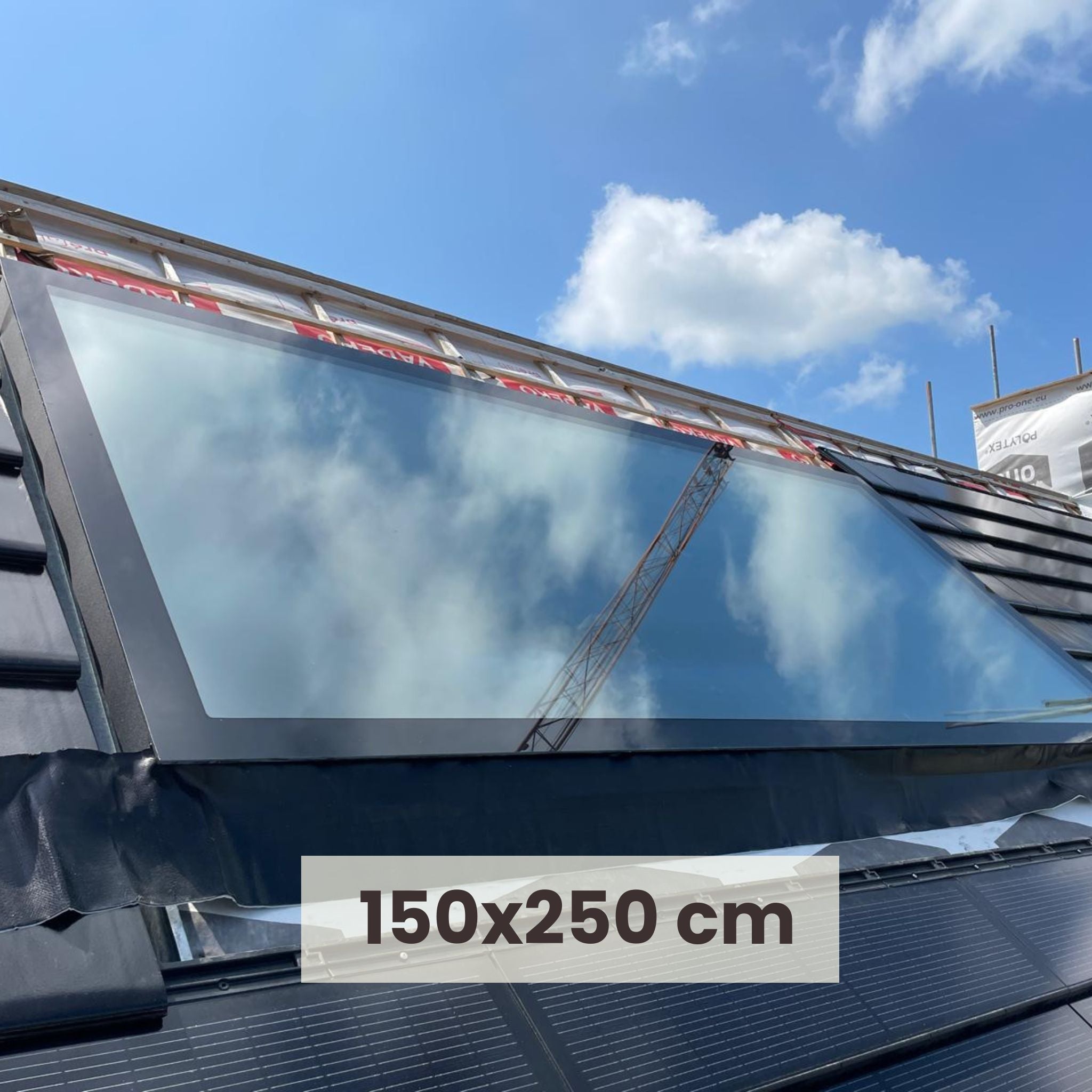 150 x 250 cm Dakraam schuin dak, Driedubbel glas, U-waarde: 0,9 W/m²K