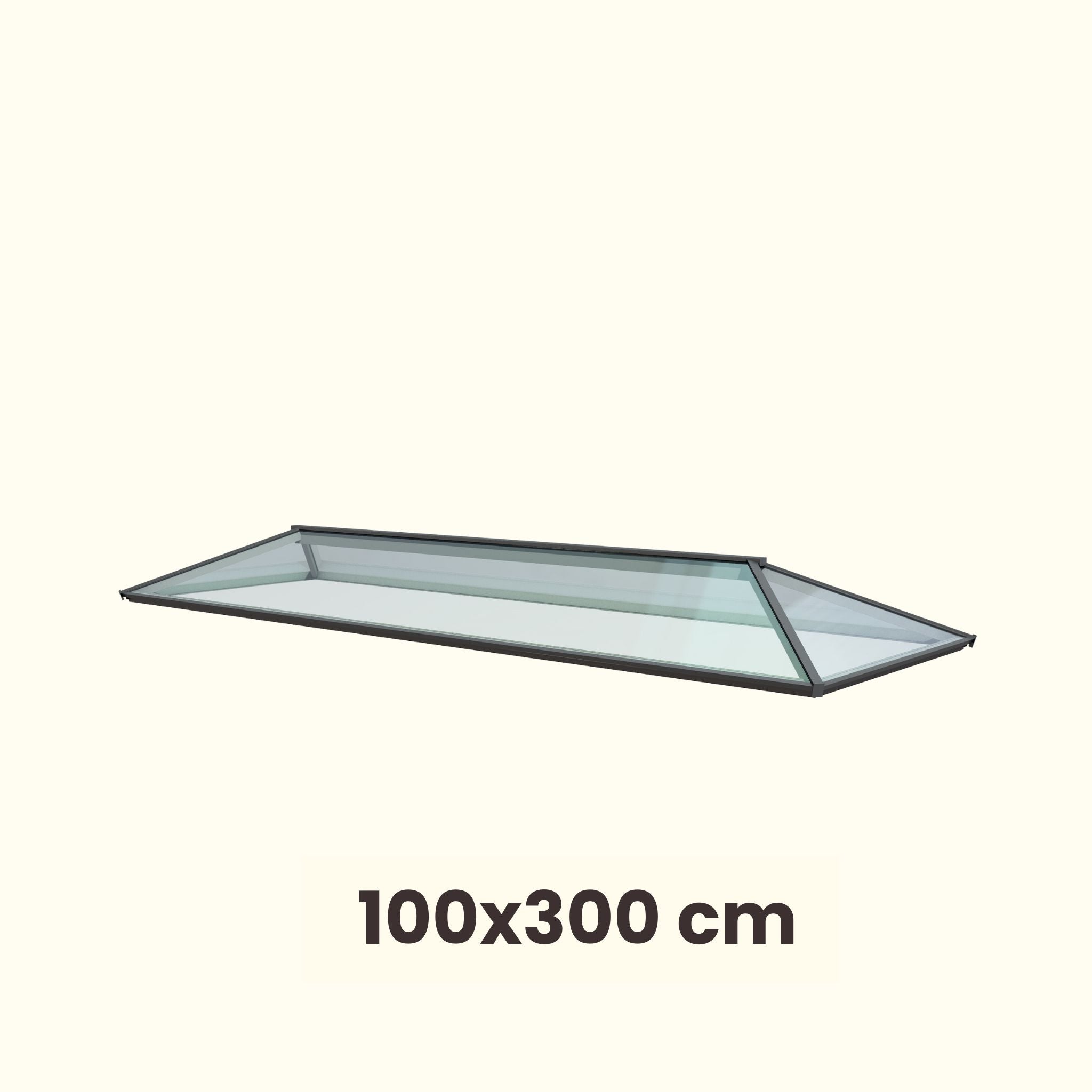 100 x 300 cm Lichtstraat plat dak Hedendaags