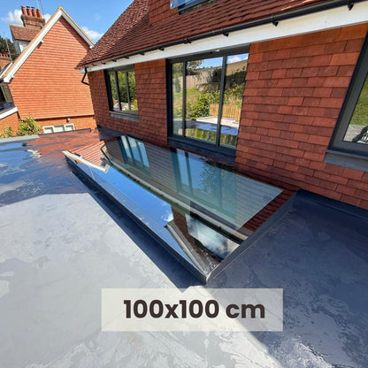 100 x 100 cm Dakraam plat dak, Driedubbel glas, U-waarde: 0,9 W/m²K