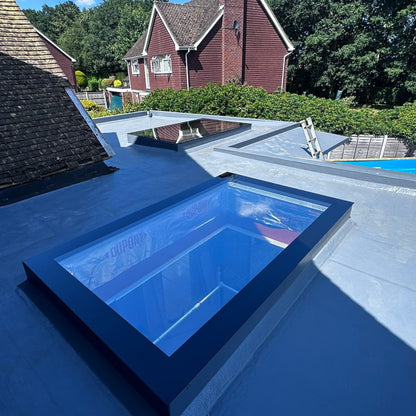 100 x 100 cm Dakraam plat dak, Driedubbel glas, U-waarde: 0,9 W/m²K