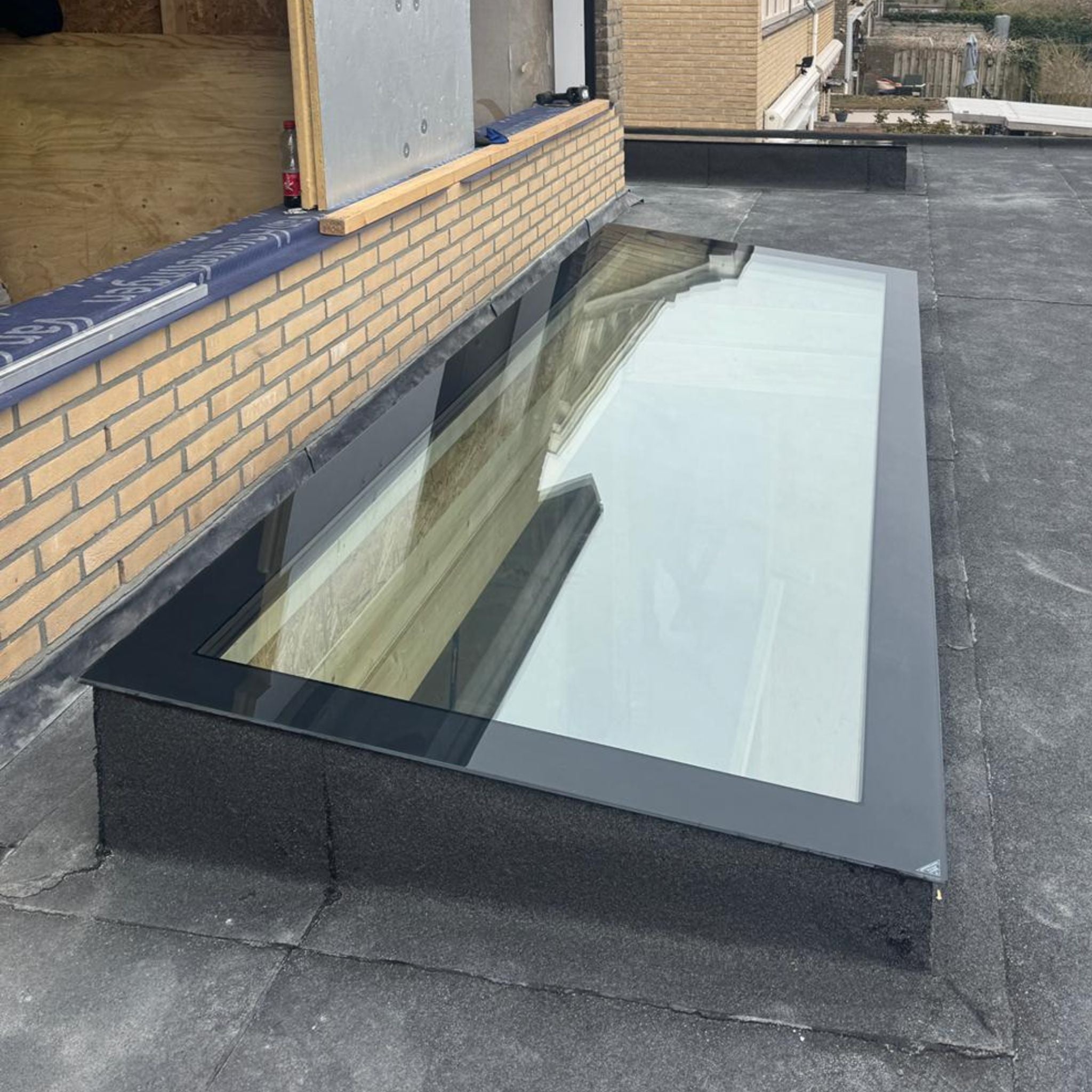 100 x 200 cm Dakraam plat dak, Driedubbel glas, U-waarde: 0,9 W/m²K