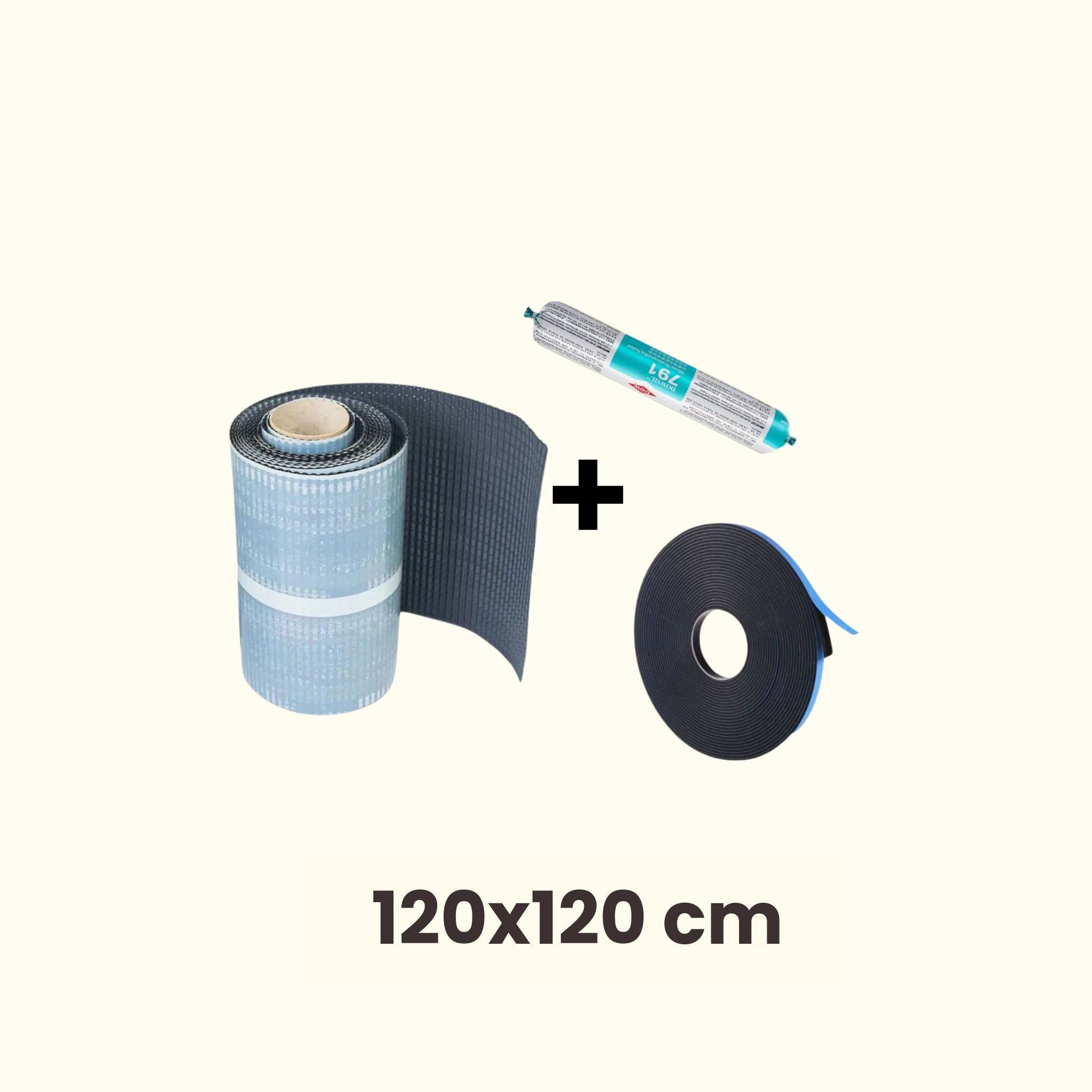 Installatie-pakket voor 1 x Dakraam voor een schuine dak 120x120cm (voor een pannendak)