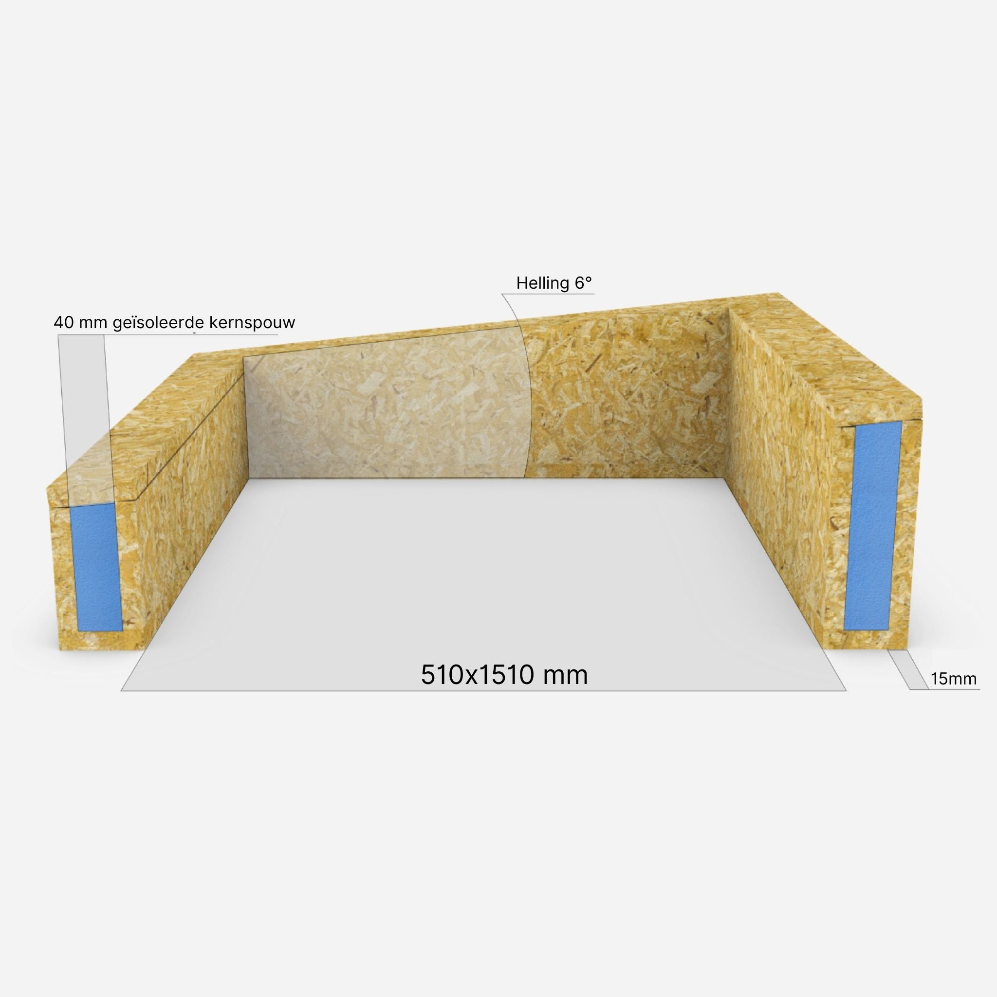 Dakopstand plat dak voor Dakraam 50 x 150 cm